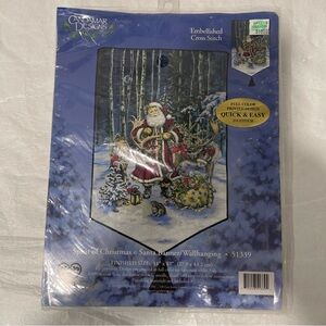 Candamar Designs Spirit of Christmas Banner/Hanging Embellished Cross Stitch.